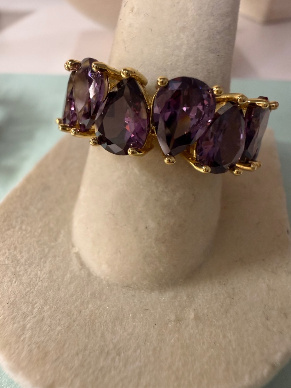 Purple Pear Shaped Eternity Band